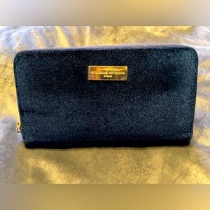 Adrienne Vittadini Zip Around Blue Velvet Wallet